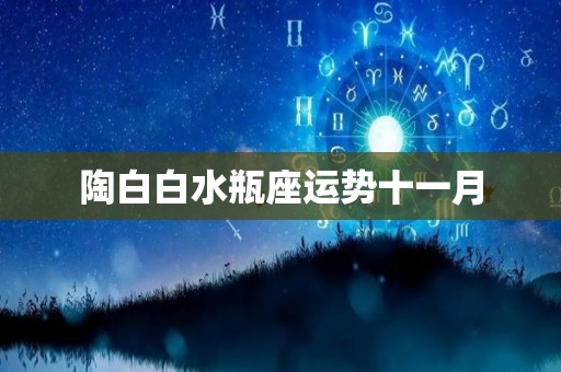 陶白白水瓶座运势十一月