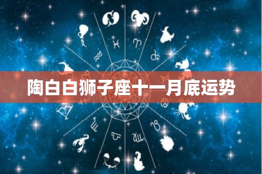 陶白白狮子座十一月底运势