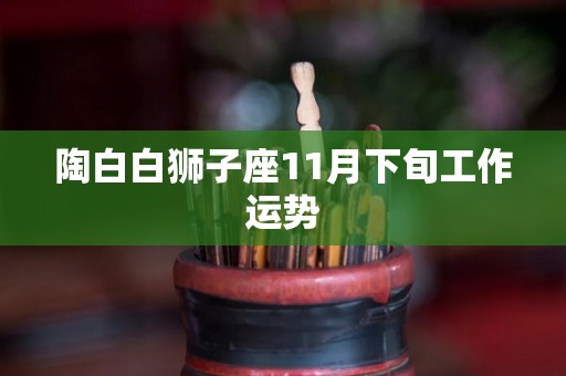 陶白白狮子座11月下旬工作运势