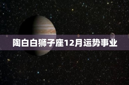 陶白白狮子座12月运势事业