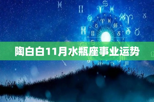 陶白白11月水瓶座事业运势