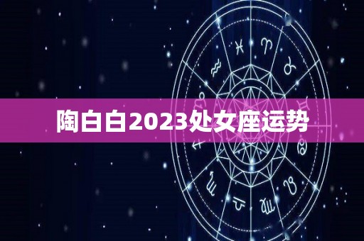 陶白白2023处女座运势
