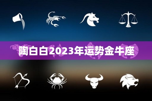 陶白白2023年运势金牛座