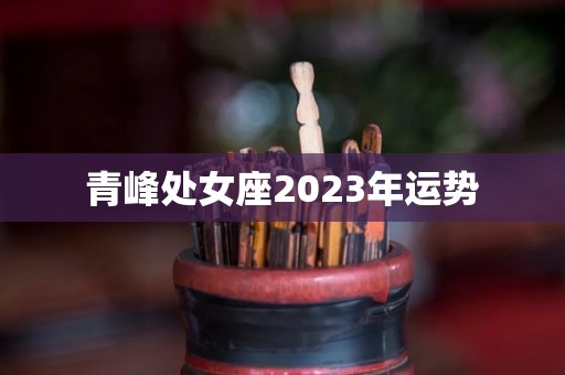 青峰处女座2023年运势