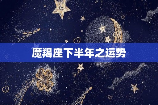 魔羯座下半年之运势