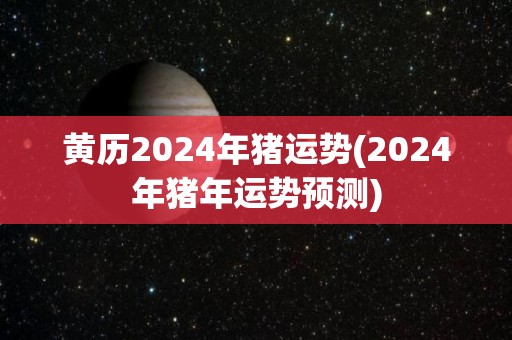 黄历2024年猪运势(2024年猪年运势预测)