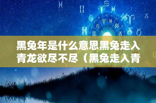 黑兔年是什么意思黑兔走入青龙欲尽不尽（黑兔走入青龙,黑兔只黑人）