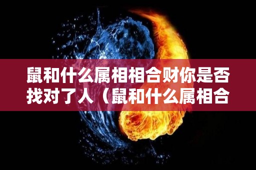 鼠和什么属相相合财你是否找对了人（鼠和什么属相合作旺财）