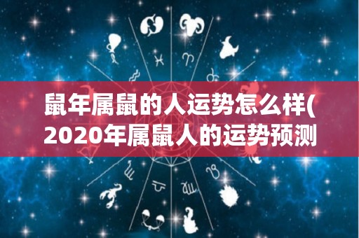 鼠年属鼠的人运势怎么样(2020年属鼠人的运势预测)