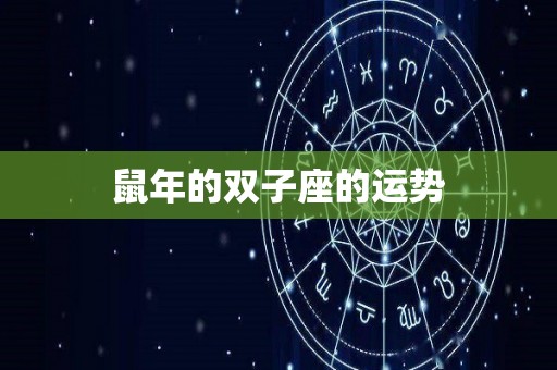 鼠年的双子座的运势