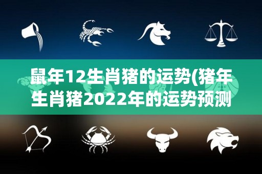 鼠年12生肖猪的运势(猪年生肖猪2022年的运势预测)