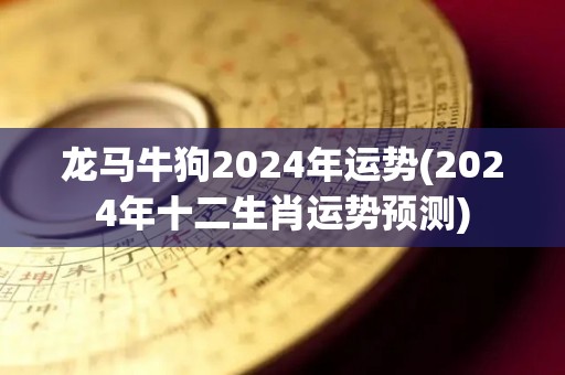 龙马牛狗2024年运势(2024年十二生肖运势预测)