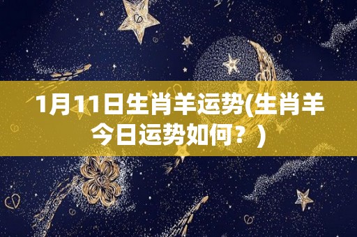 1月11日生肖羊运势(生肖羊今日运势如何？)