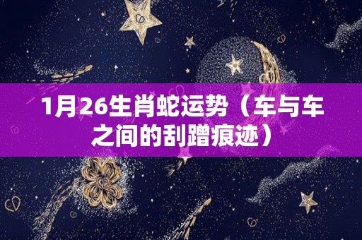 1月26生肖蛇运势（车与车之间的刮蹭痕迹）