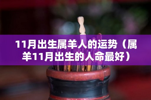 11月出生属羊人的运势（属羊11月出生的人命最好）