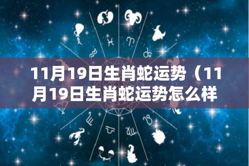 11月19日生肖蛇运势（11月19日生肖蛇运势怎么样）