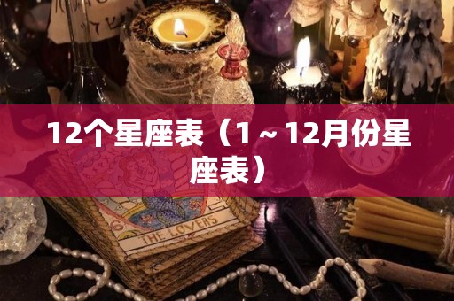 12个星座表（1～12月份星座表）