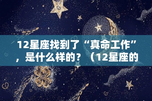 12星座找到了“真命工作”，是什么样的？（12星座的职业）