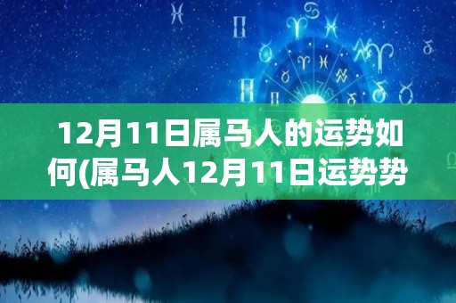 12月11日属马人的运势如何(属马人12月11日运势势如何？)