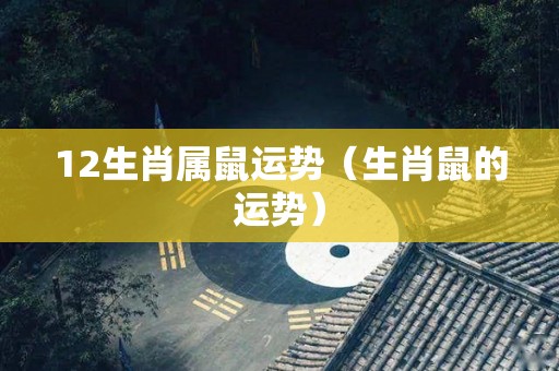 12生肖属鼠运势（生肖鼠的运势）