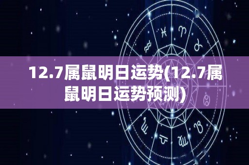 12.7属鼠明日运势(12.7属鼠明日运势预测)