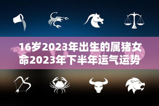 16岁2023年出生的属猪女命2023年下半年运气运势学业起起落落的简单介绍