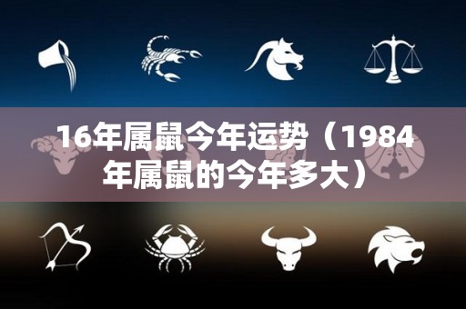 16年属鼠今年运势（1984年属鼠的今年多大）