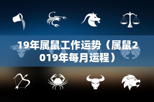 19年属鼠工作运势（属鼠2019年每月运程）