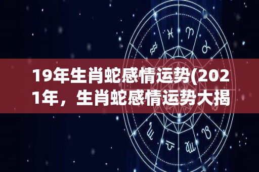 19年生肖蛇感情运势(2021年，生肖蛇感情运势大揭秘！)