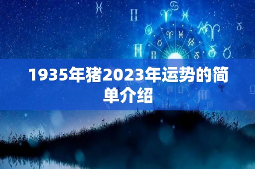 1935年猪2023年运势的简单介绍