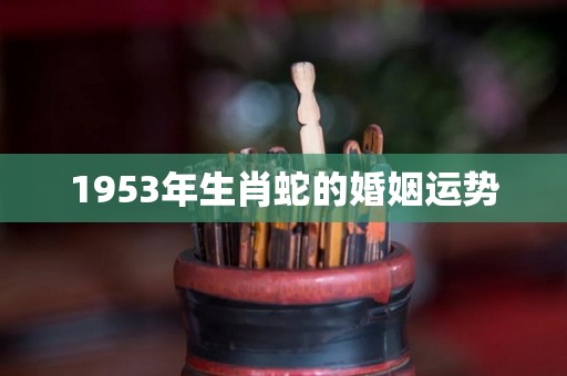 1953年生肖蛇的婚姻运势