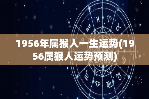1956年属猴人一生运势(1956属猴人运势预测)