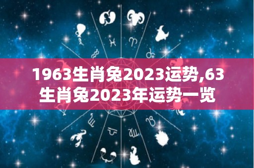 1963生肖兔2023运势,63生肖兔2023年运势一览