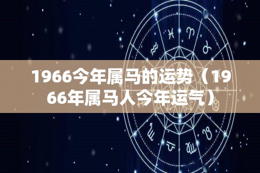 1966今年属马的运势（1966年属马人今年运气）