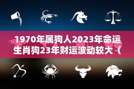 1970年属狗人2023年命运生肖狗23年财运波动较大（1970年属狗的在2023年好不好）