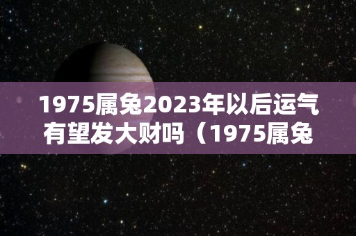 1975属兔2023年以后运气有望发大财吗（1975属兔2023年以后运气有望发大财吗）
