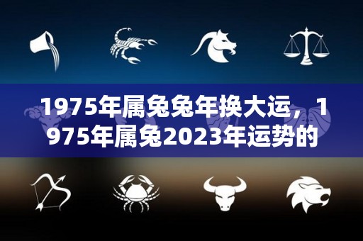 1975年属兔兔年换大运，1975年属兔2023年运势的简单介绍