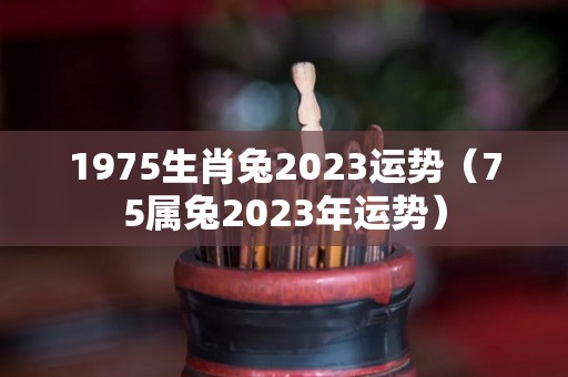 1975生肖兔2023运势（75属兔2023年运势）