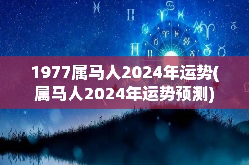 1977属马人2024年运势(属马人2024年运势预测)