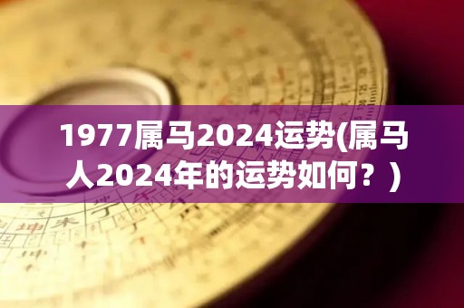 1977属马2024运势(属马人2024年的运势如何？)