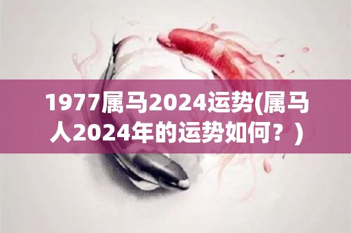 1977属马2024运势(属马人2024年的运势如何？)