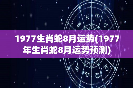 1977生肖蛇8月运势(1977年生肖蛇8月运势预测)
