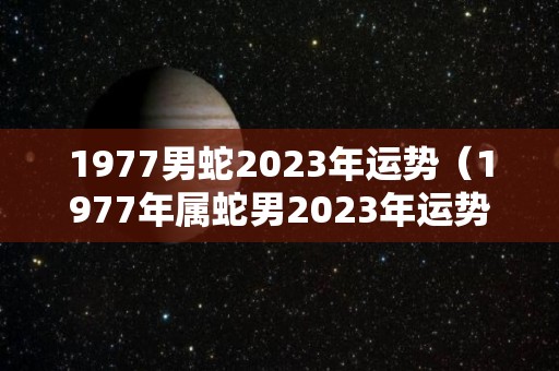 1977男蛇2023年运势（1977年属蛇男2023年运势及事业）