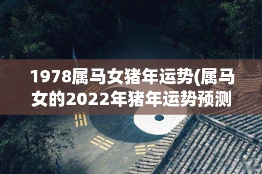 1978属马女猪年运势(属马女的2022年猪年运势预测)