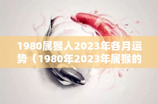1980属猴人2023年各月运势（1980年2023年属猴的运势详解）