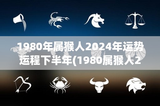 1980年属猴人2024年运势运程下半年(1980属猴人2024年下半年运势展望)