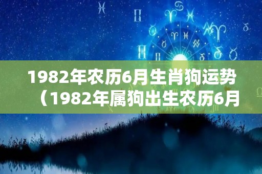 1982年农历6月生肖狗运势（1982年属狗出生农历6月份）