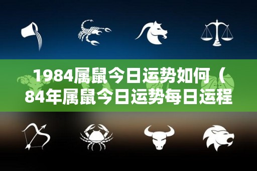 1984属鼠今日运势如何（84年属鼠今日运势每日运程）