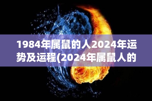 1984年属鼠的人2024年运势及运程(2024年属鼠人的运势及前景)