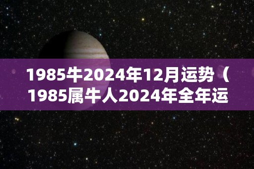 1985牛2024年12月运势（1985属牛人2024年全年运势）